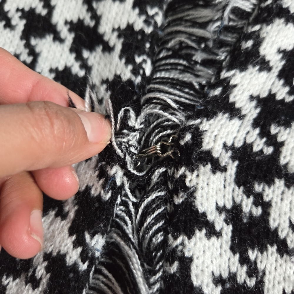 Worthington Black and White Houndstooth Blazer Sweater - Picture 3 of 5